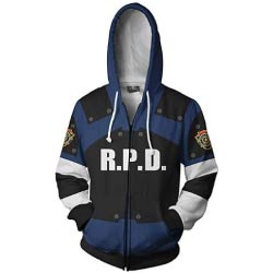 sudadera chaqueta resident evil rpd azul merchandising regalos originales gamers