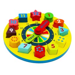juguete reloj madera educativos regalos originales niños niñas