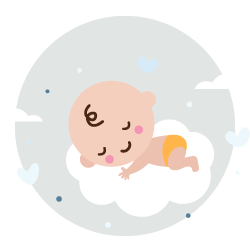 vector bebe durmiendo nube