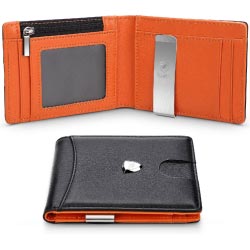 cartera billetera hombre naranja negro willbest regalos originales