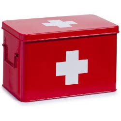 caja metal botiquin rojo cruz blanca vintage regalos originales