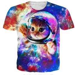 camiseta gato astronauta universo regalos originales