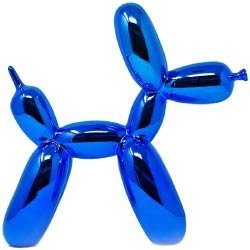 figura decoración perro salchicha globo azul brillante
