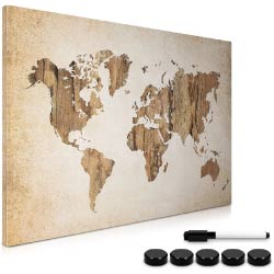 tablero notas magnetico vintage mapa mundi regalos originales
