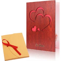 tarjeta amor madera nogal san valentin regalos originales