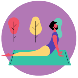 vector estiramientos yoga