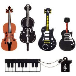 pack 5 usb instrumento musical regalos originales